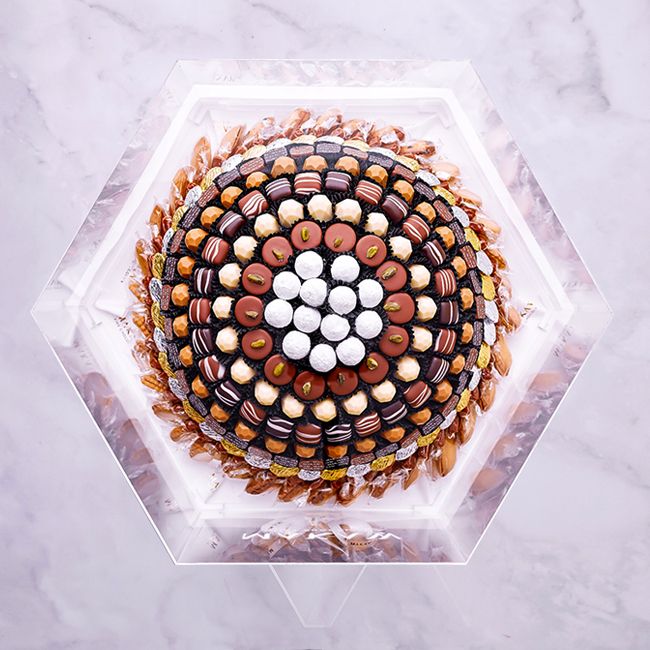 PEARL TOP ACRYLIC HEXAGON TRAY – 3kg