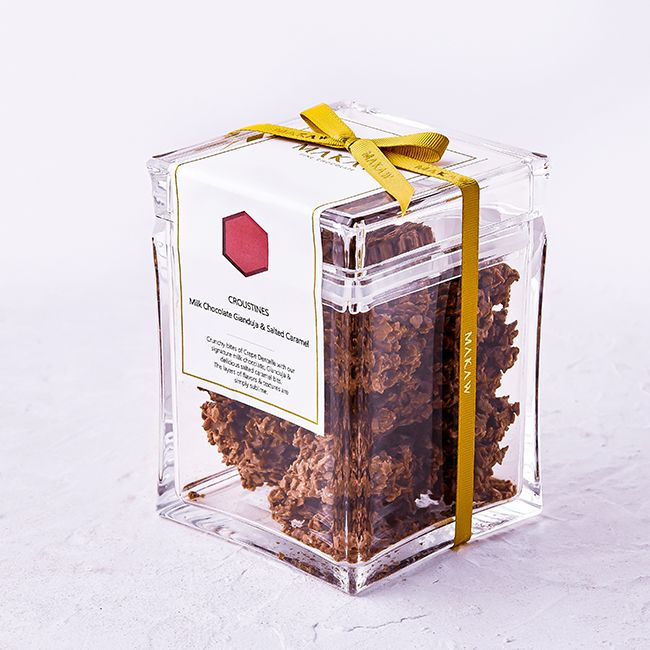 MILK CHOCOLATE GIANDUJA & SALTED CARAMEL CROUSTINES JAR – 300g