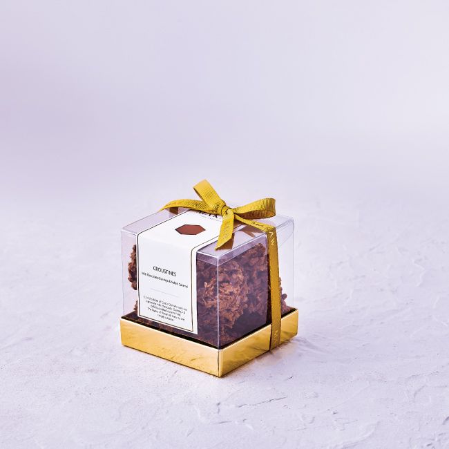 MILK CHOCOLATE GIANDUJA & SALTED CARAMEL CROUSTINES PACK – 150g