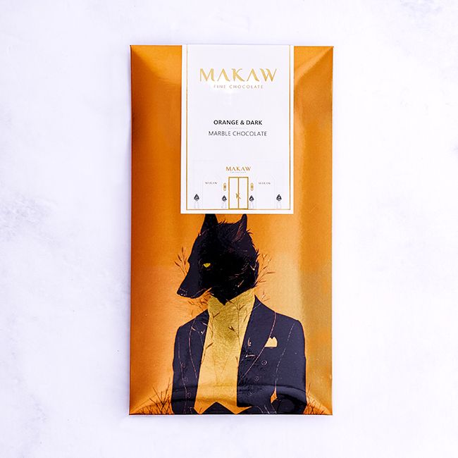 DARK & ORANGE – MARBLE CHOCOLATE – 100g